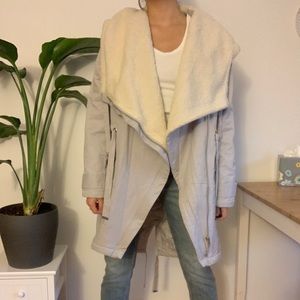 Long jacket with hoodie